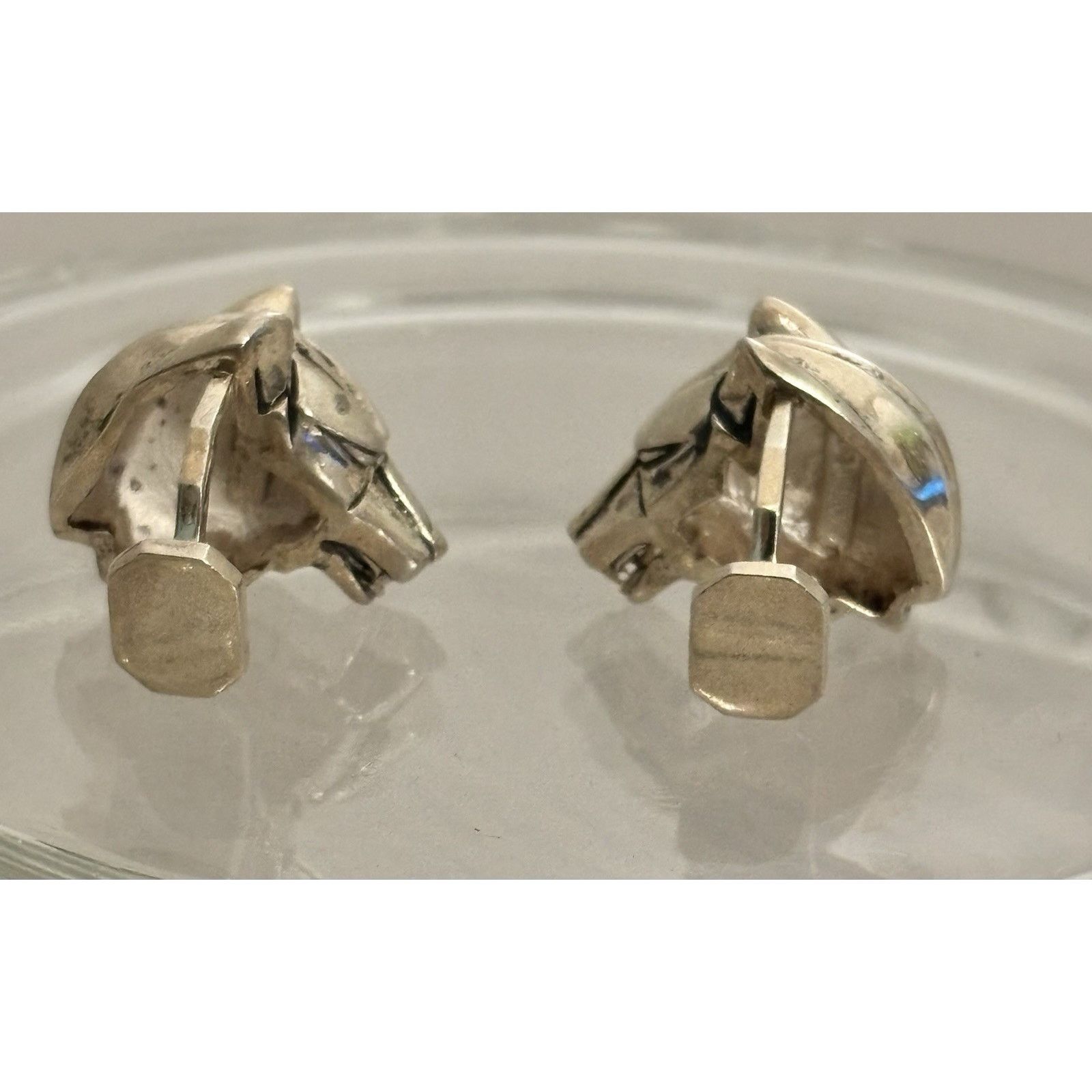 Sterling Silver Vintage Rick Cameron Wildlife Sterling Wolf Head Cufflinks Size ONE SIZE - 6 Thumbnail