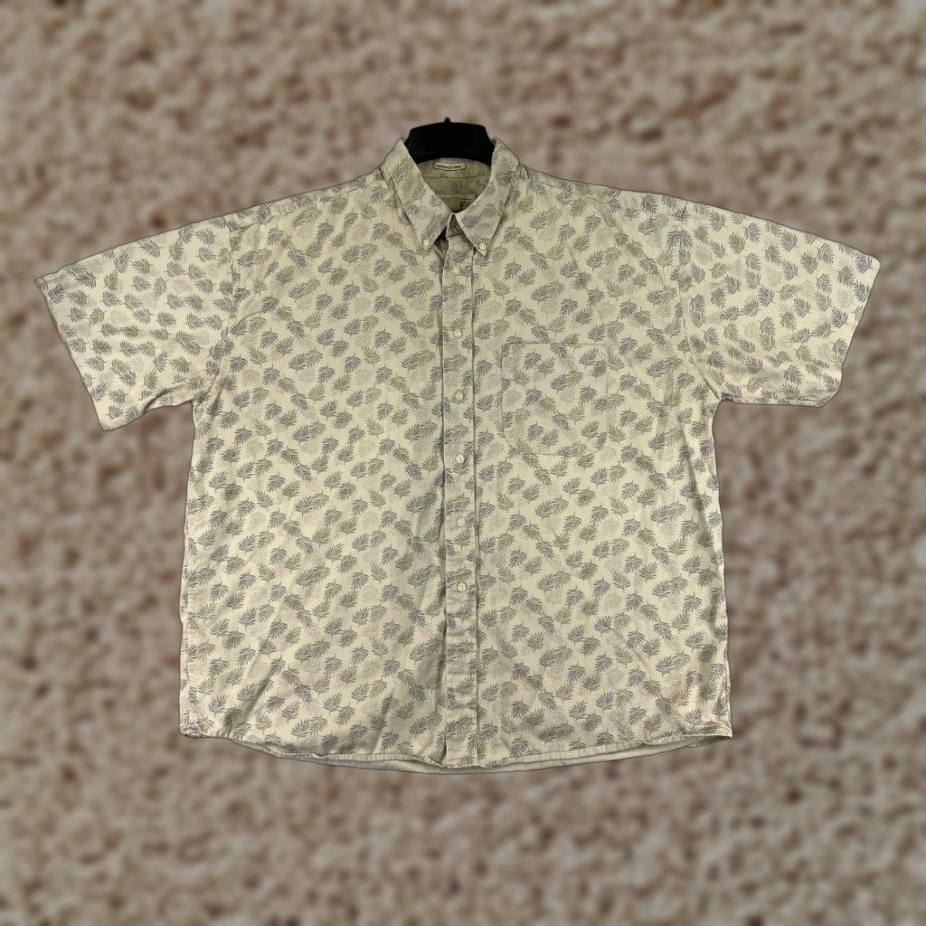 Vintage VINTAGE Natural Issue Shirt Men 2XL Yellow Palm Print Button Up Cotton Floral Camp Size US XXL / EU 58 / 5 - 1 Thumbnail