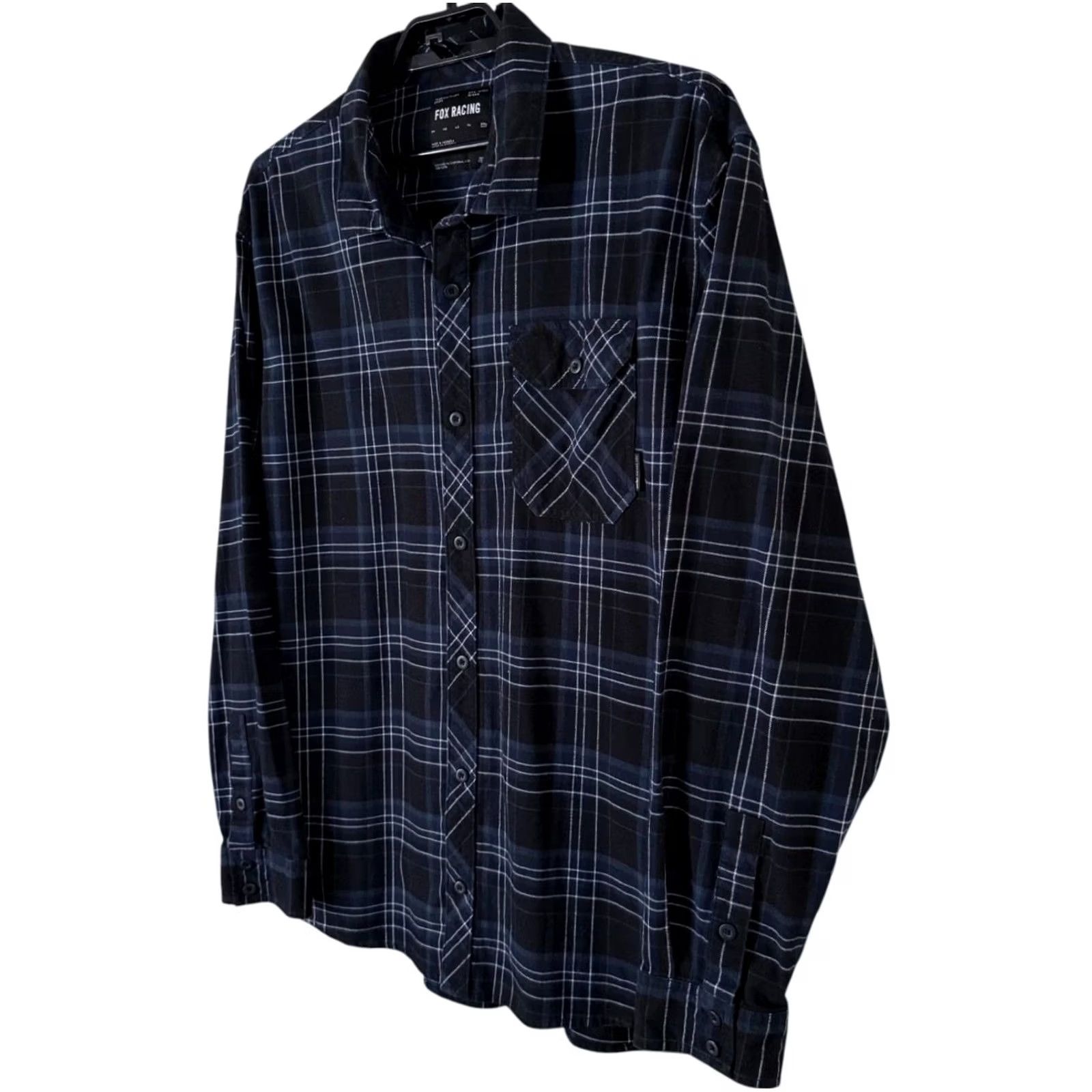 Fox Racing Fox Racing Gamut Stretch Flannel Shirt Black Plaid L/S Button-Up Men XXL Cotton Blend Easy Care Pockets Stretch Shirt Men Size US XXL / EU 58 / 5 - 2 Thumbnail