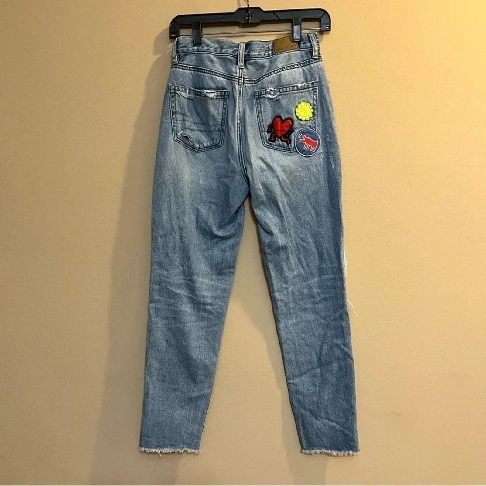 American Eagle Outfitters American Eagle X Keith Haring RARE Distressed Ripped Jeans Size 25" / US 0 / IT 36 - 12 Thumbnail