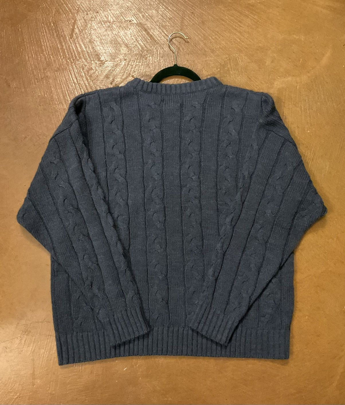 Bugle Boy Bugle Boy Men's Blue Cable Knit Crewneck Sweater Size US XL / EU 56 / 4 - 2 Thumbnail