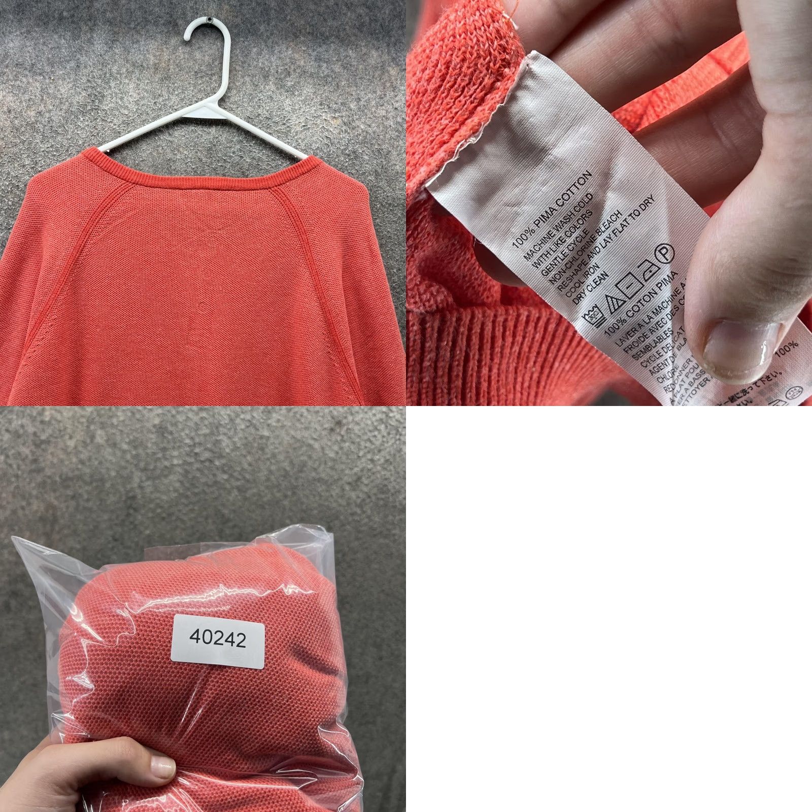 Tommy Bahama Tommy Bahama Sweater Mens XL Orange Pima Cotton V-Neck Waffle-Knit Pullover Size US XL / EU 56 / 4 - 8 Thumbnail