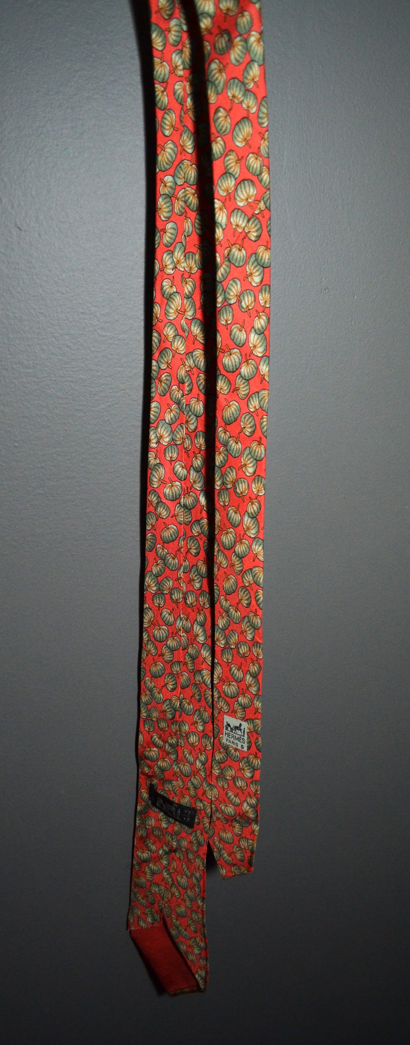 Hermes Hermes Pumpkin Orange Halloween 100% Silk Tie Made in France Size ONE SIZE - 9 Thumbnail