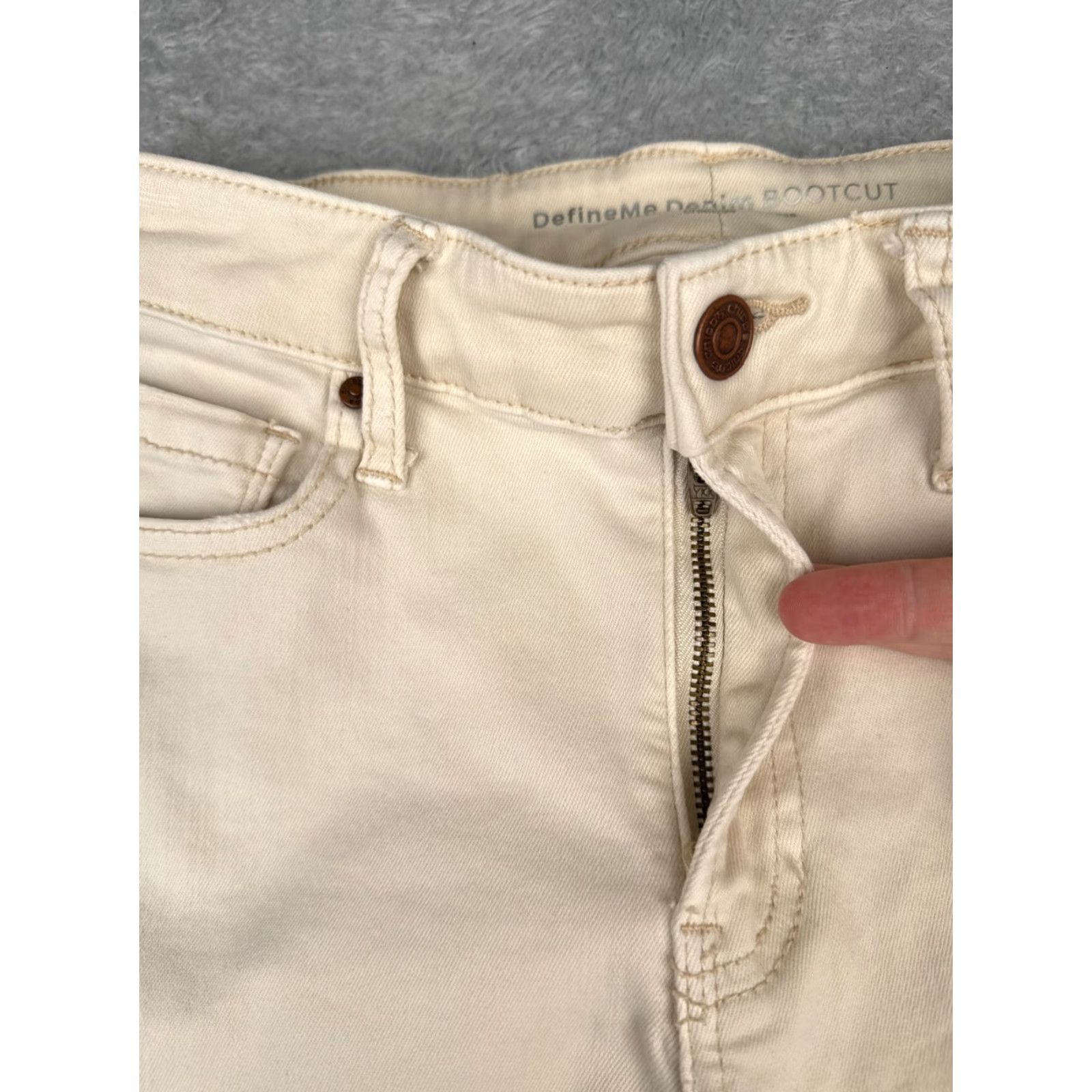 Vintage Chicos Jeans Women Bootcut 2 R Beige Denim 26x28 Mid Rise 26 28 Cotton Blend 5-Pocket Designer Cowboy Southwestern American Regular Size 26" / US 2 / IT 38 - 5 Thumbnail