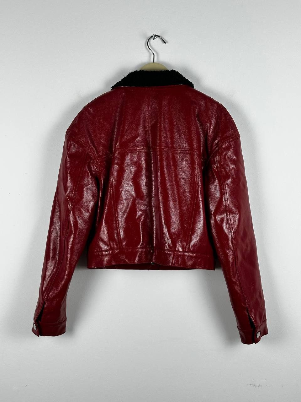 Pinko Pinko Red Shine Fur Trim Cropped Jacket Made In Italy Size S / US 4 / IT 40 - 10 Thumbnail