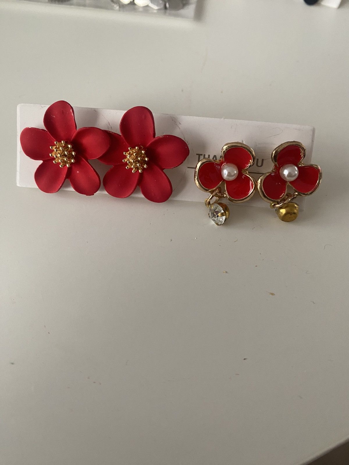 Other Red Floral earrings Size ONE SIZE - 1 Thumbnail
