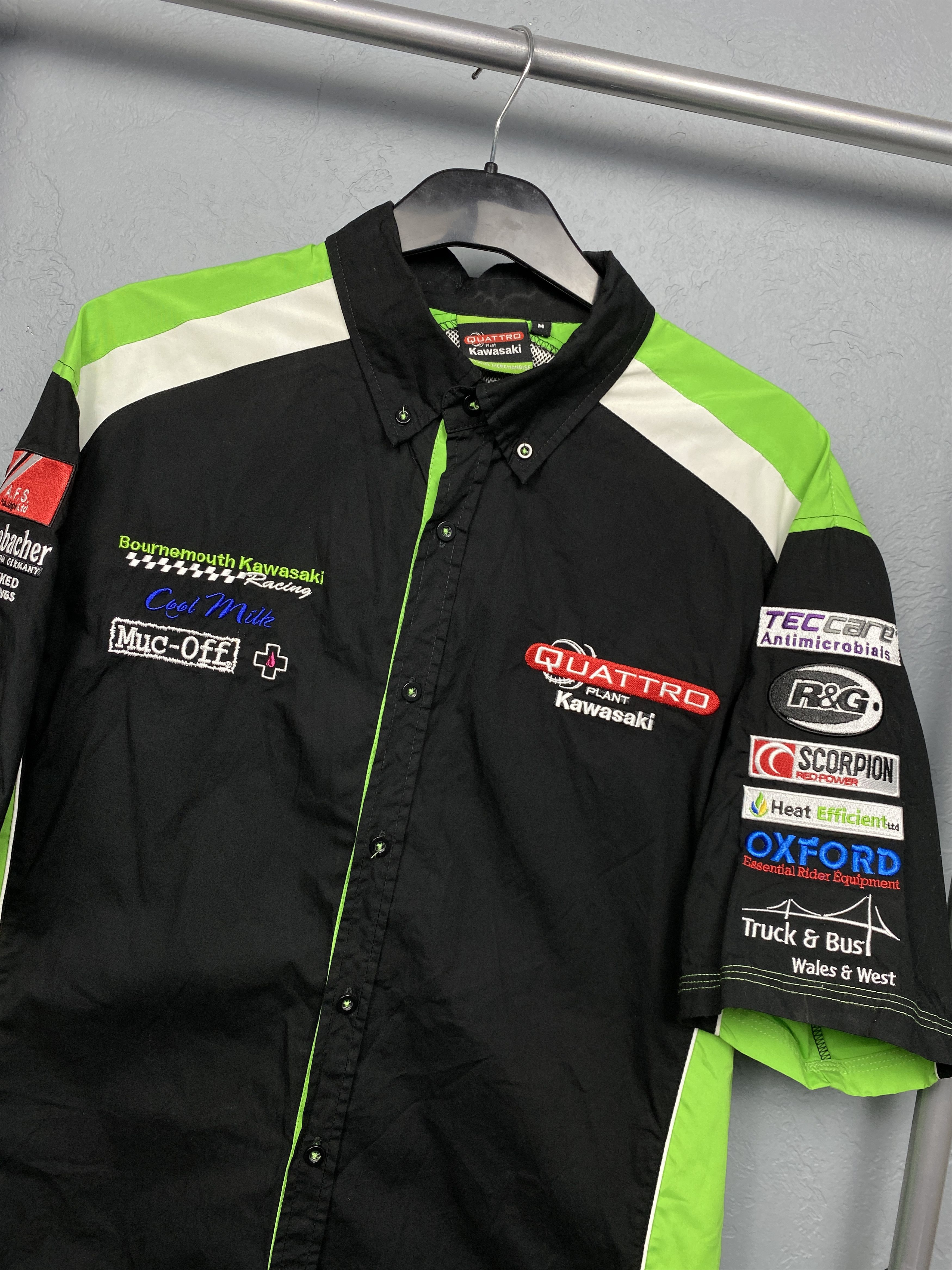 Japanese Brand Kawasaki Racing Team Vintage Mens Short Sleeve Shirt Size US M / EU 48-50 / 2 - 2 Thumbnail