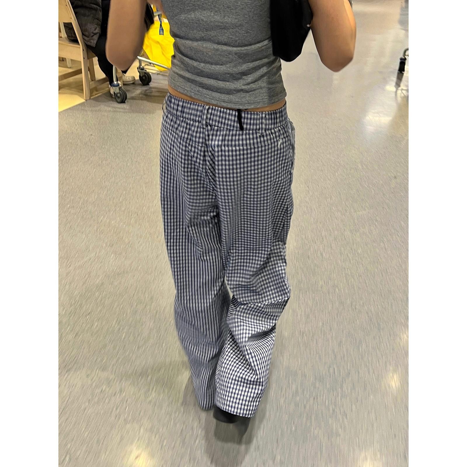 Vintage Loose Plaid Wide-Leg Check Pants / Trousers Size 30" / US 8 / IT 44 - 2 Thumbnail