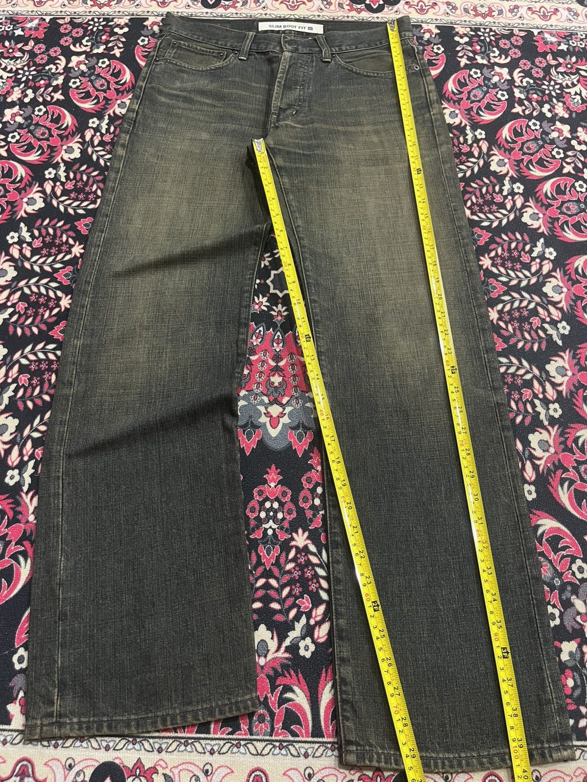 GOSTAR DE FUGA Vintage 1969 Gap Mud Washed Slim Boot Fit Buttonfly Jeans Size US 29 - 13 Thumbnail