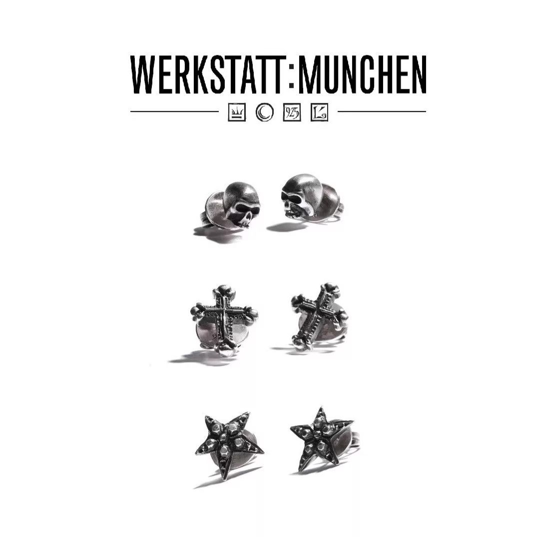 Werkstatt Munchen Werkstatt Munchen Cross Skull Pentagram Earrings 2 Size ONE SIZE - 1 Thumbnail