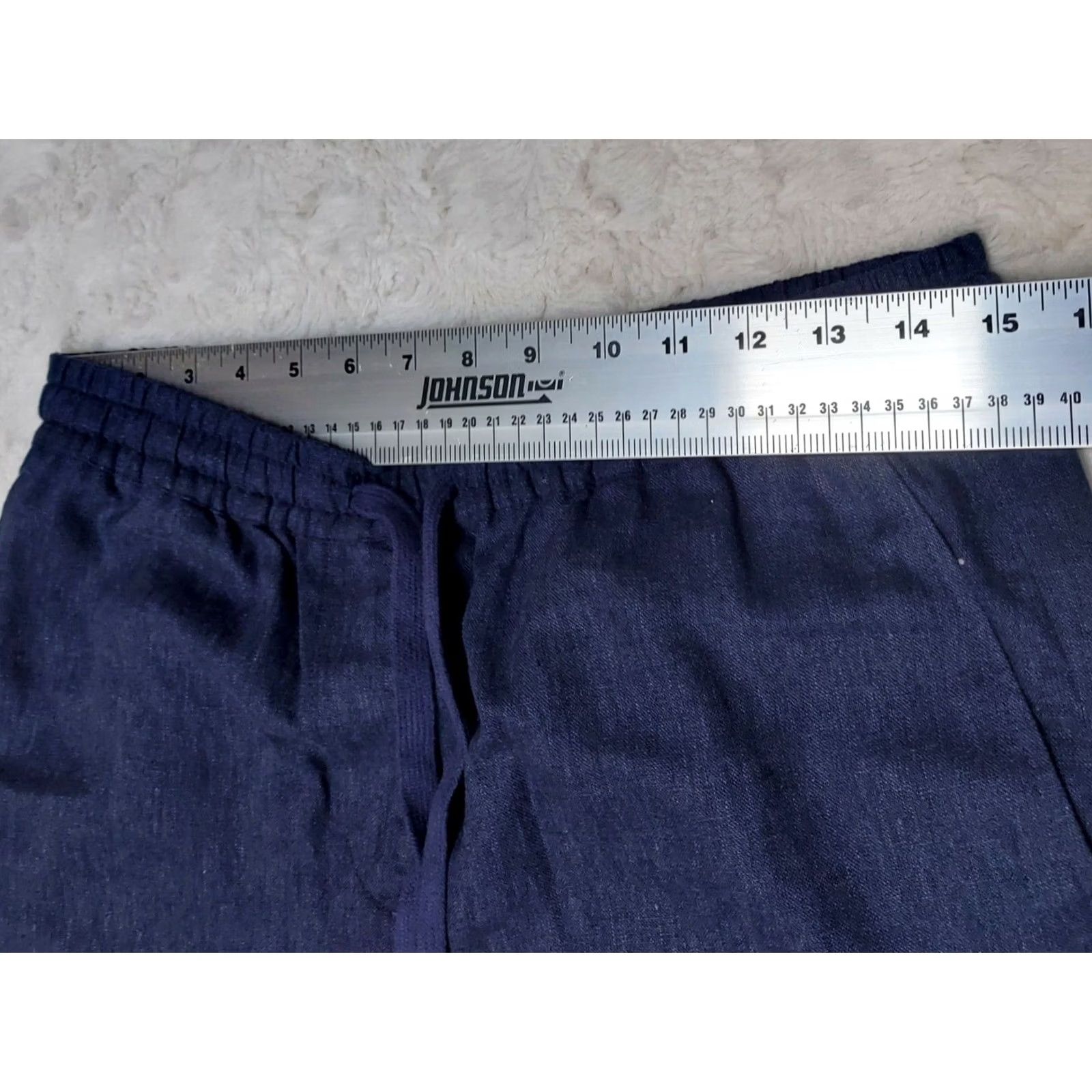 Pendleton VINTAGE Pendelton? Actually not. Pendleton Women's Linen Blend Elastic Waistband Straight Leg Pants NWT Small Blue Linen Rayon Size 28" / US 6 / IT 42 - 5 Thumbnail
