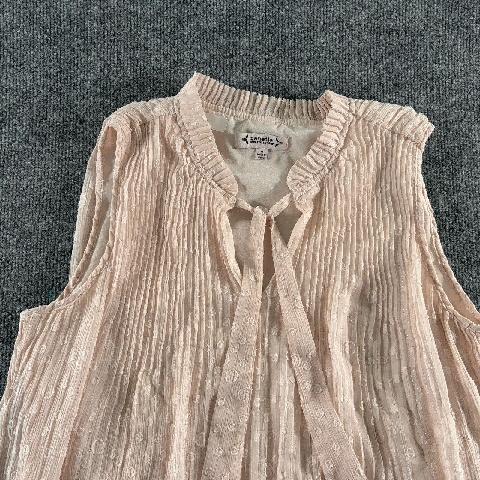 Nanette Lepore Nanette Lepore Blush Chiffon A-Line Dress 8 Tie Neck Size M / US 6-8 / IT 42-44 - 6 Thumbnail