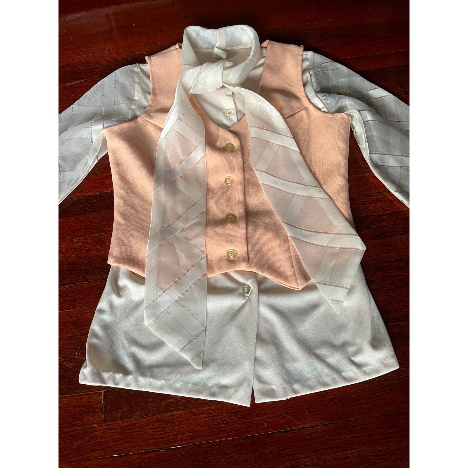 Vintage Vintage 70's Union Made Cream Orange Vest Jacket Top Small Size S / US 4 / IT 40 - 8 Thumbnail