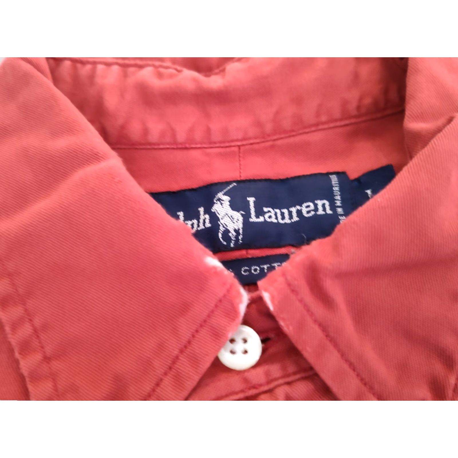 Polo Ralph Lauren VINTAGE Polo Ralph Lauren Men's Button-Down Shirt 100% Cotton Red Collared Long Sleeve Retro 90s Classic Size L Size US L / EU 52-54 / 3 - 7 Thumbnail