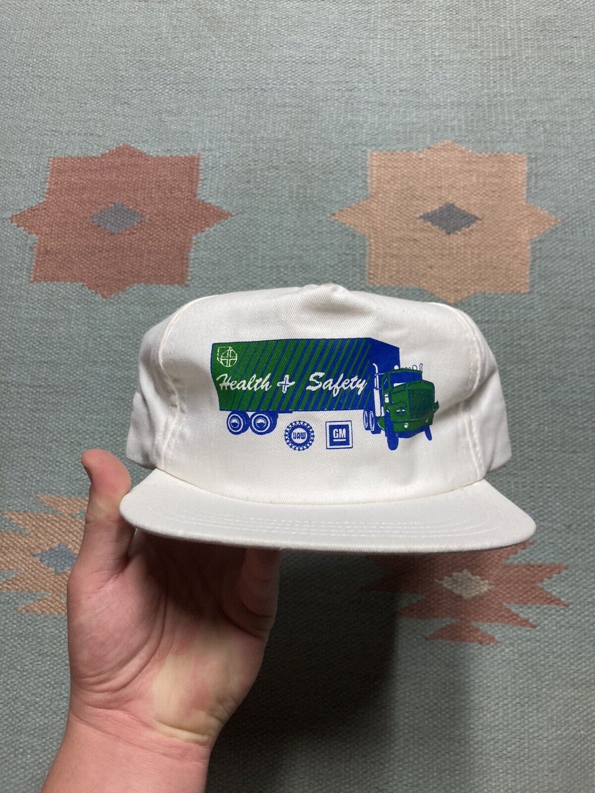 Vintage VTG strapback hat health & safety GM UAW automobile truck Size ONE SIZE - 2 Thumbnail