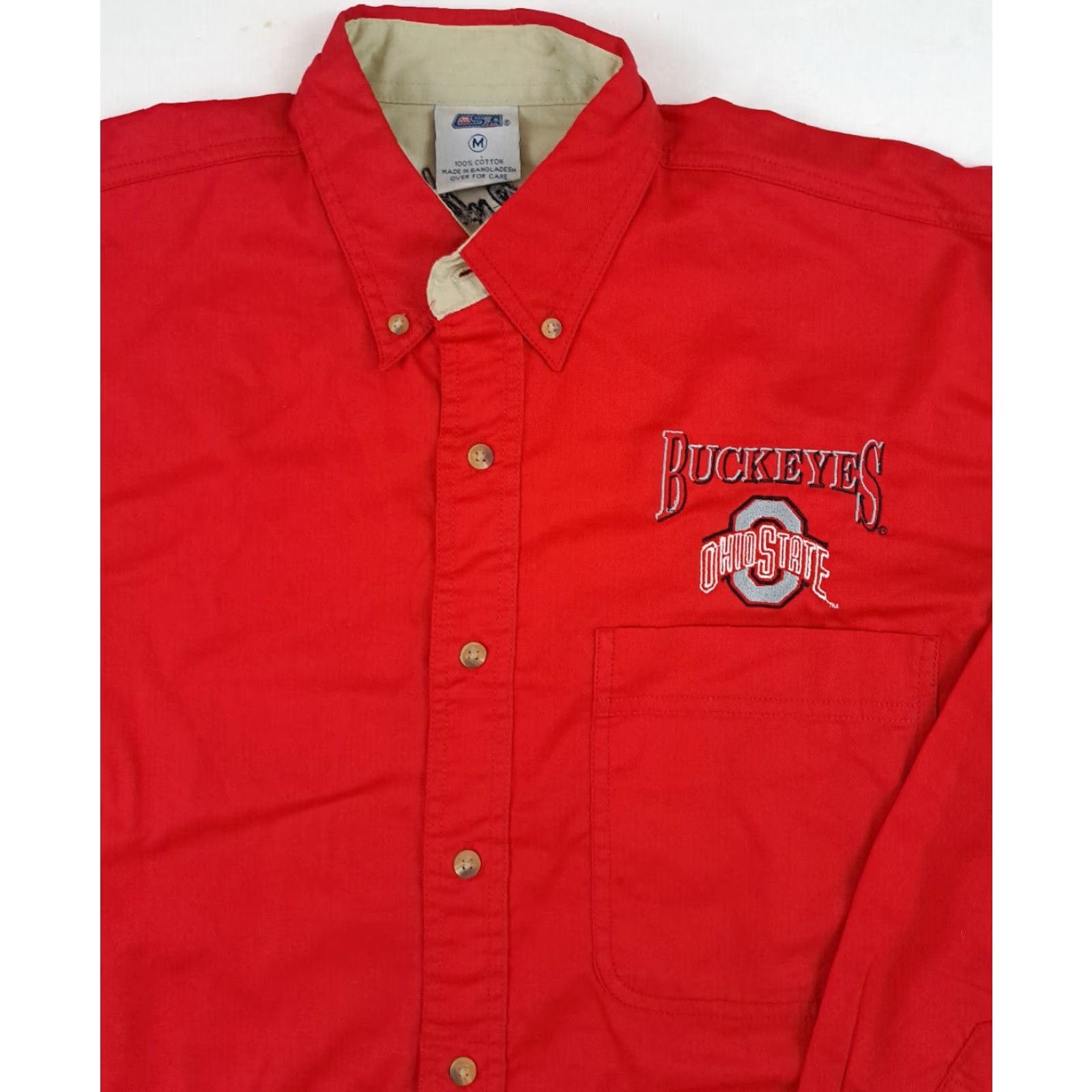Vintage VINTAGE Ohio State Buckeyes Shirt Mens M Red 90s Button-Up Embroidered Logo Go Bucks Size US M / EU 48-50 / 2 - 4 Thumbnail