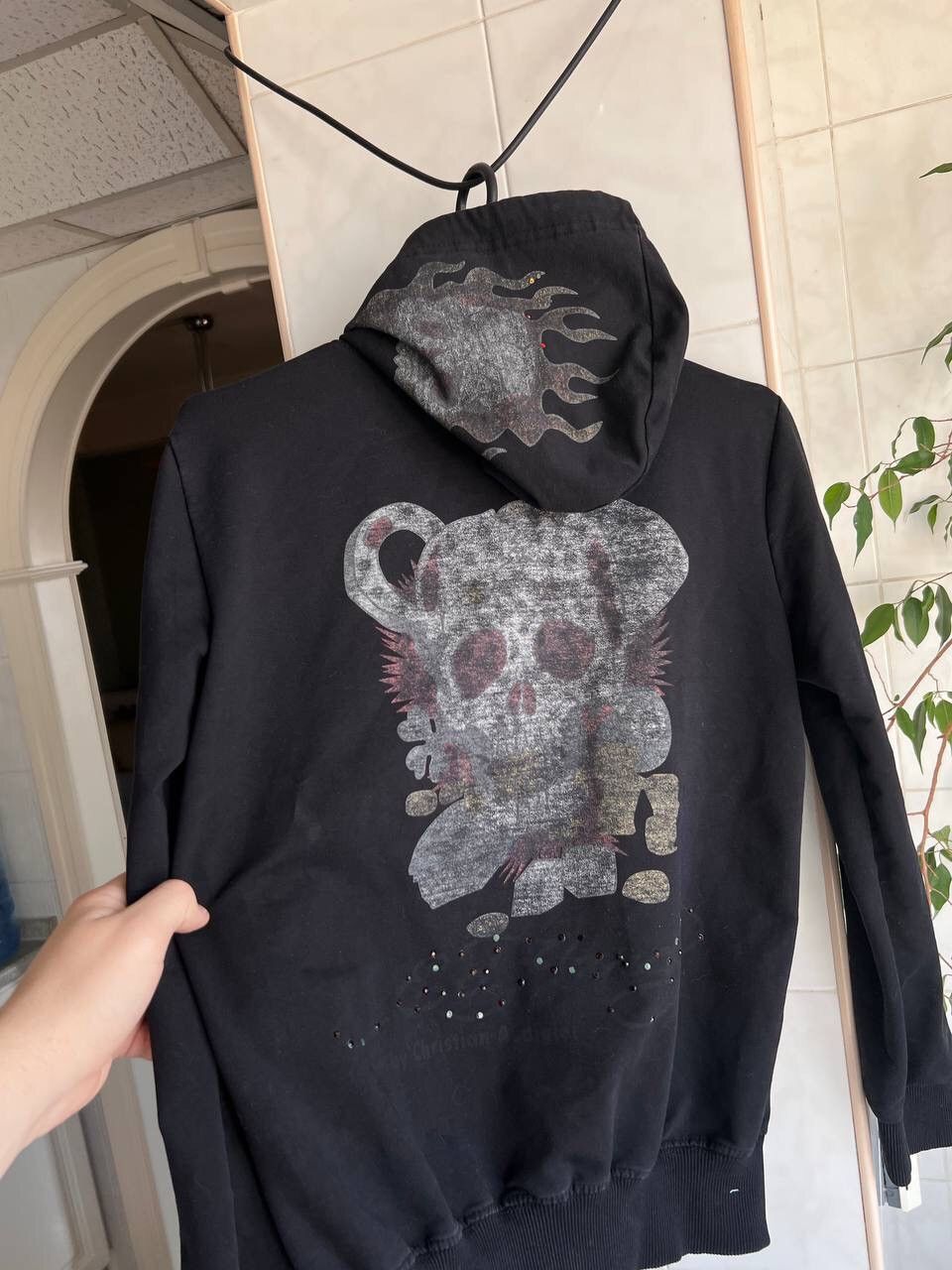 Christian Audigier × Ed Hardy × Vintage Vintage Ed Hardy Zip Hoodie Womens Sweatshirt Skull Flame Size US M / EU 48-50 / 2 - 16 Thumbnail