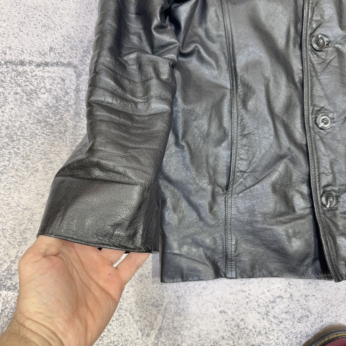 Vintage Vintage Saki Black Leather Jacket M size (48) Size US M / EU 48-50 / 2 - 3 Thumbnail