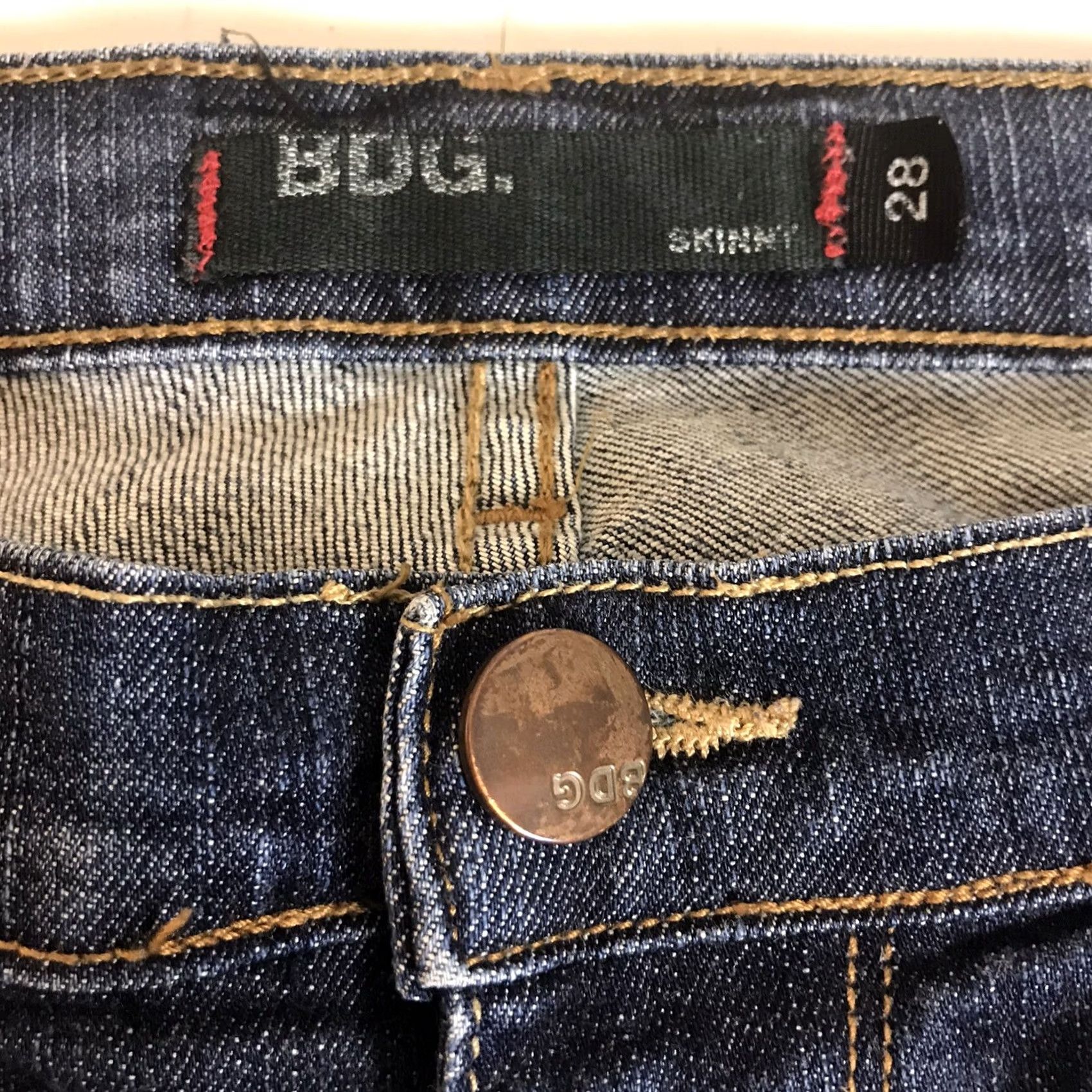 Bdg BDG Jeans Urban Outfitters Womens Size 28 Skinny Stretch Denim Medium Blue Wash Jeans Slim Fit 5-Pocket Zipper Closure BDG Skinny Womens Blue 28s Size 28" / US 6 / IT 42 - 2 Thumbnail