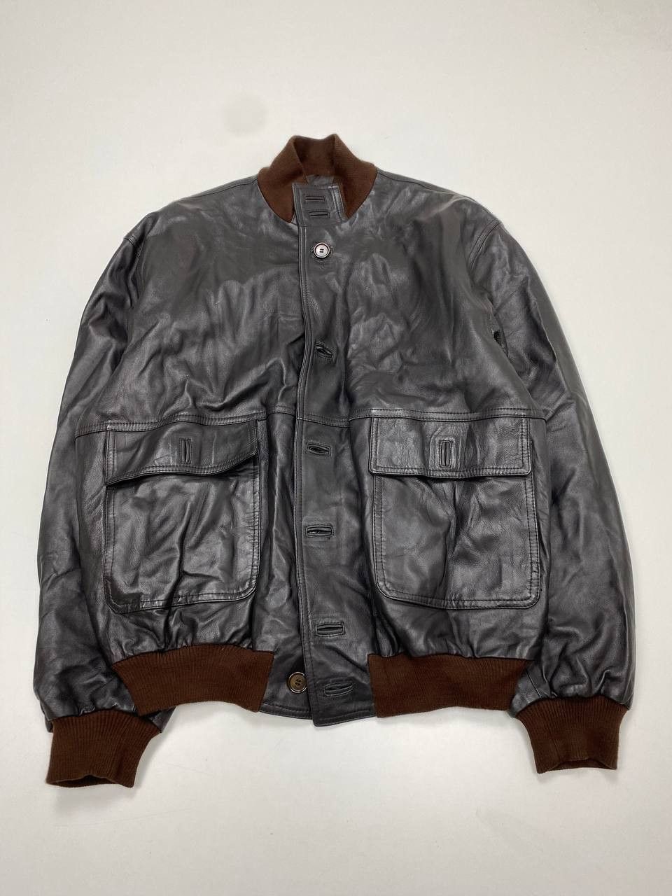 Vintage Lord Max Vintage Leather Bomber Jacket 80s Men XL Size US XL / EU 56 / 4 - 1 Thumbnail