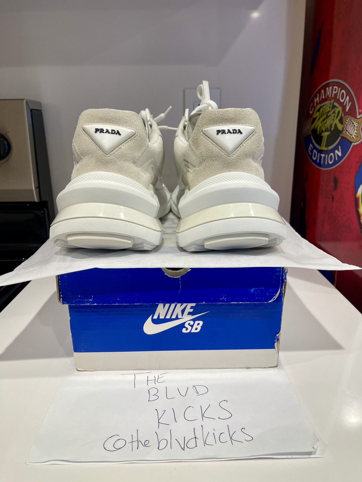 Prada Prada Systeme Brushed Leather Sneaker “White” Size US 10.5 / EU 43-44 - 6 Thumbnail