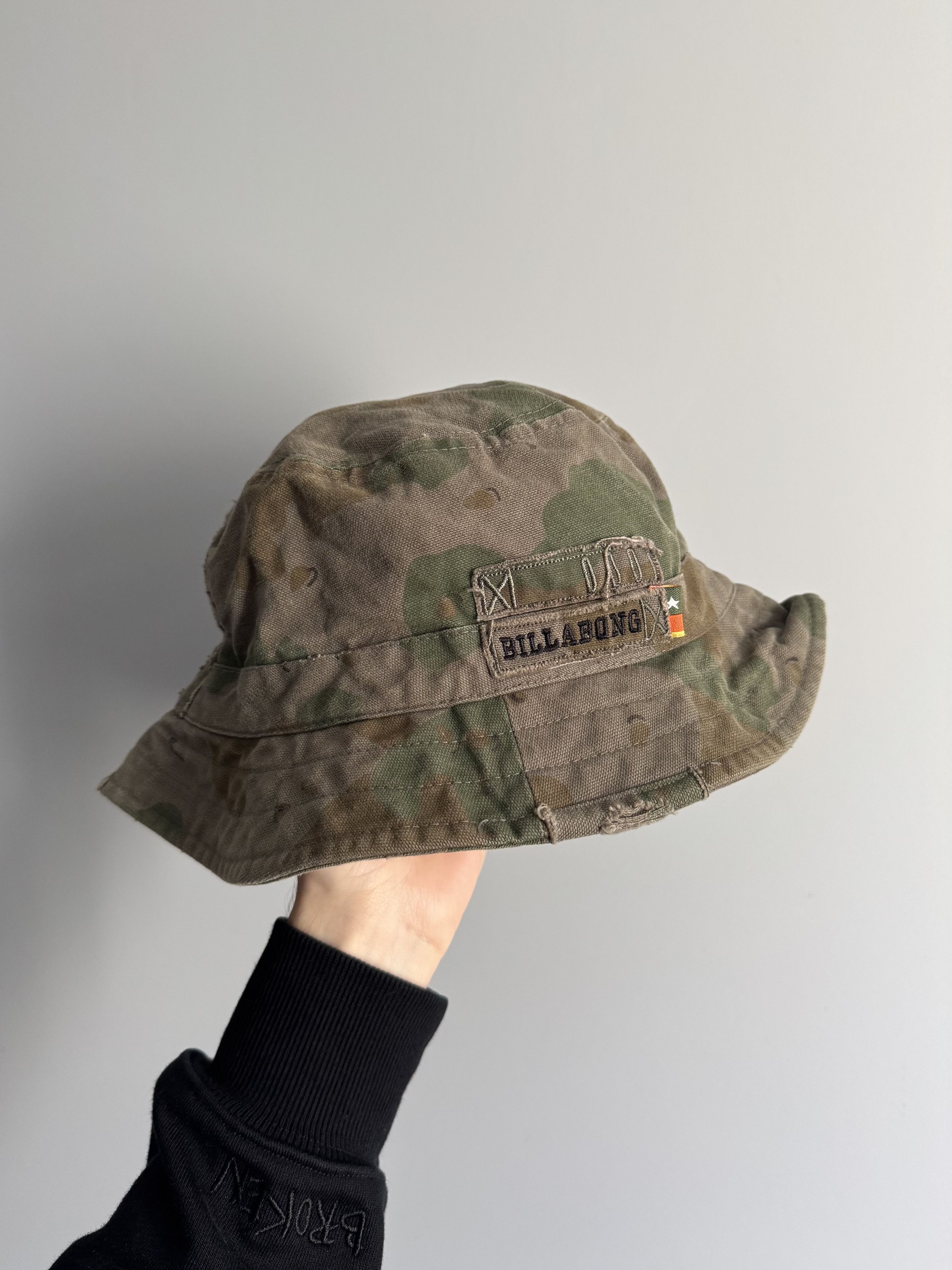 Billabong Vintage Billabong Bucket Camo Panama Hat military USA 90s Size ONE SIZE - 1 Thumbnail