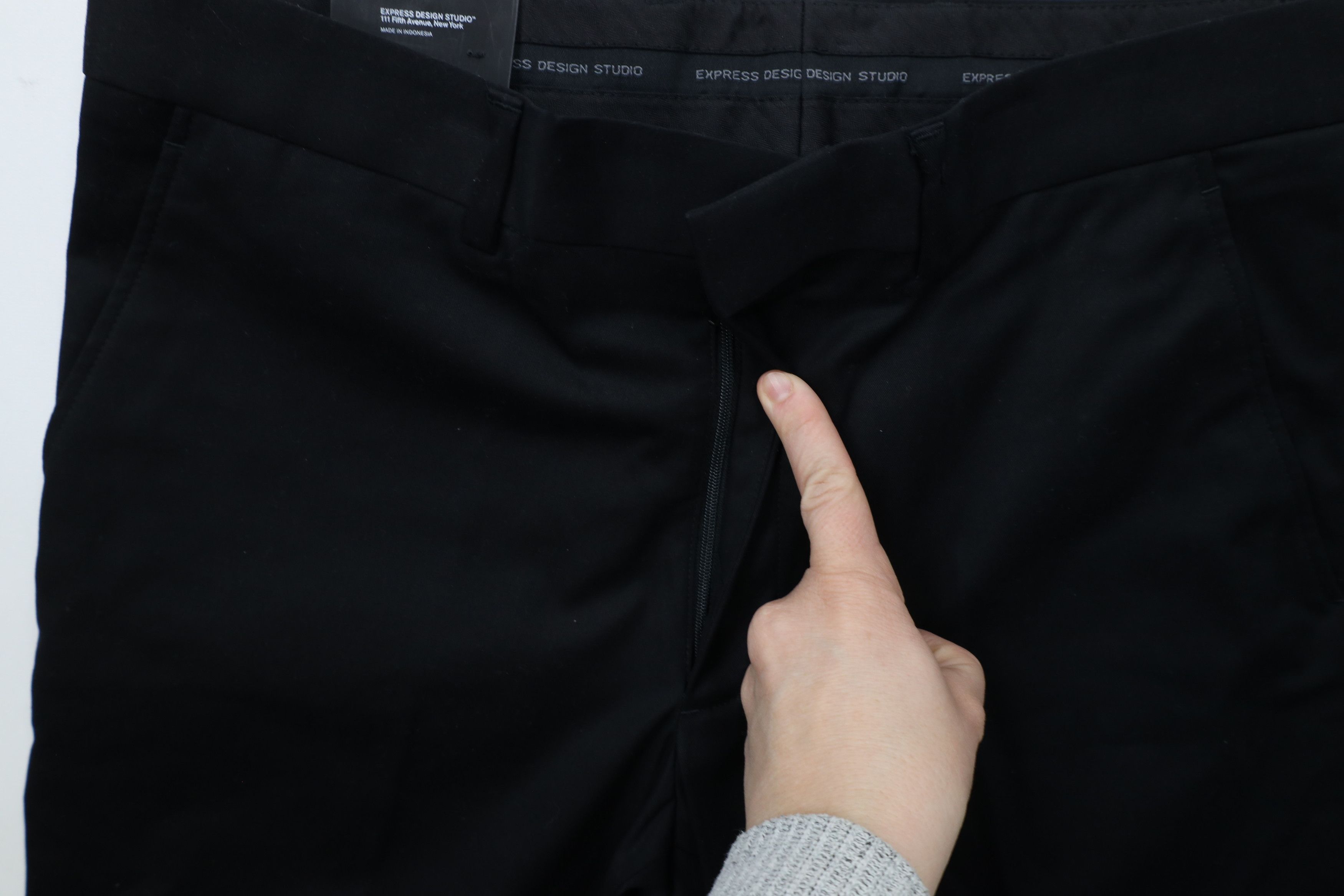 Express × Vintage New Express Modern Fit Flat Front Chino Pants Trousers Black Size US 31 - 5 Thumbnail