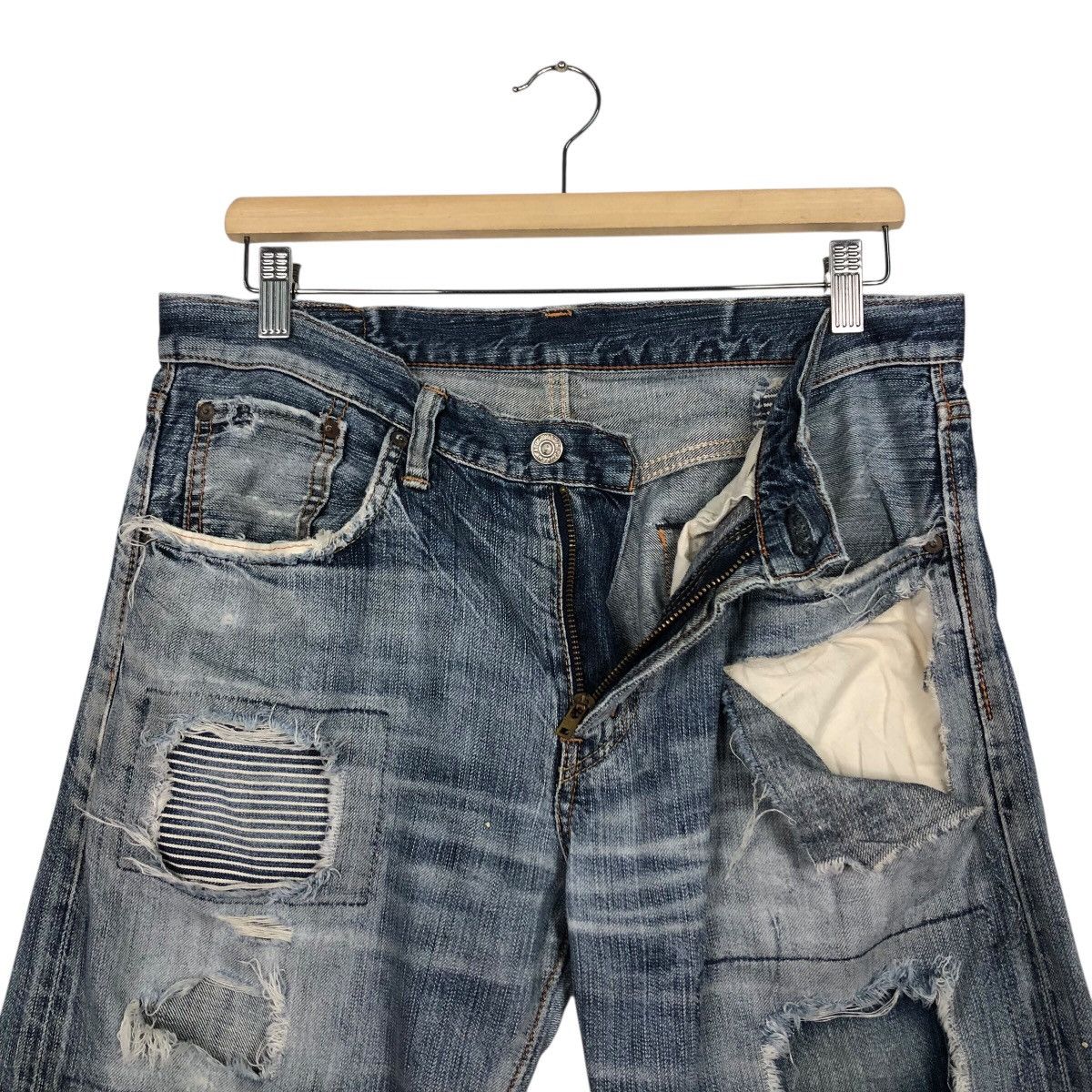 Japanese Brand 📌Rebel Vintage Denim Jeans Distressed Style Edwin Japan Size US 32 / EU 48 - 17 Thumbnail