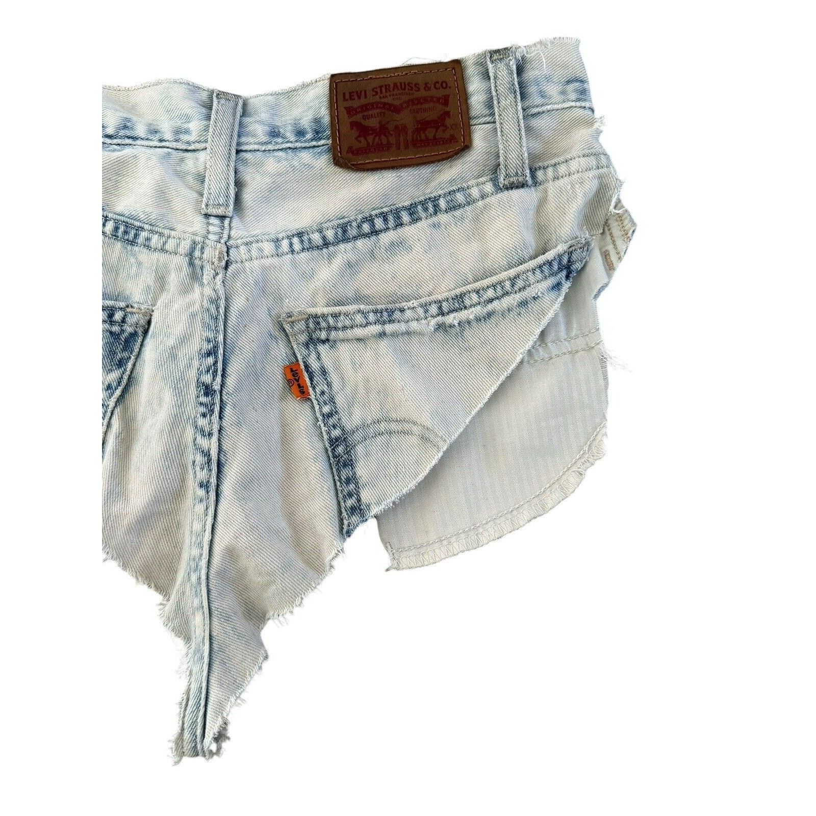 Levi's VINTAGE LEVIS Orange Tag Bikini Booty Cut Off Acid Shorts Size 26" / US 2 / IT 38 - 9 Thumbnail