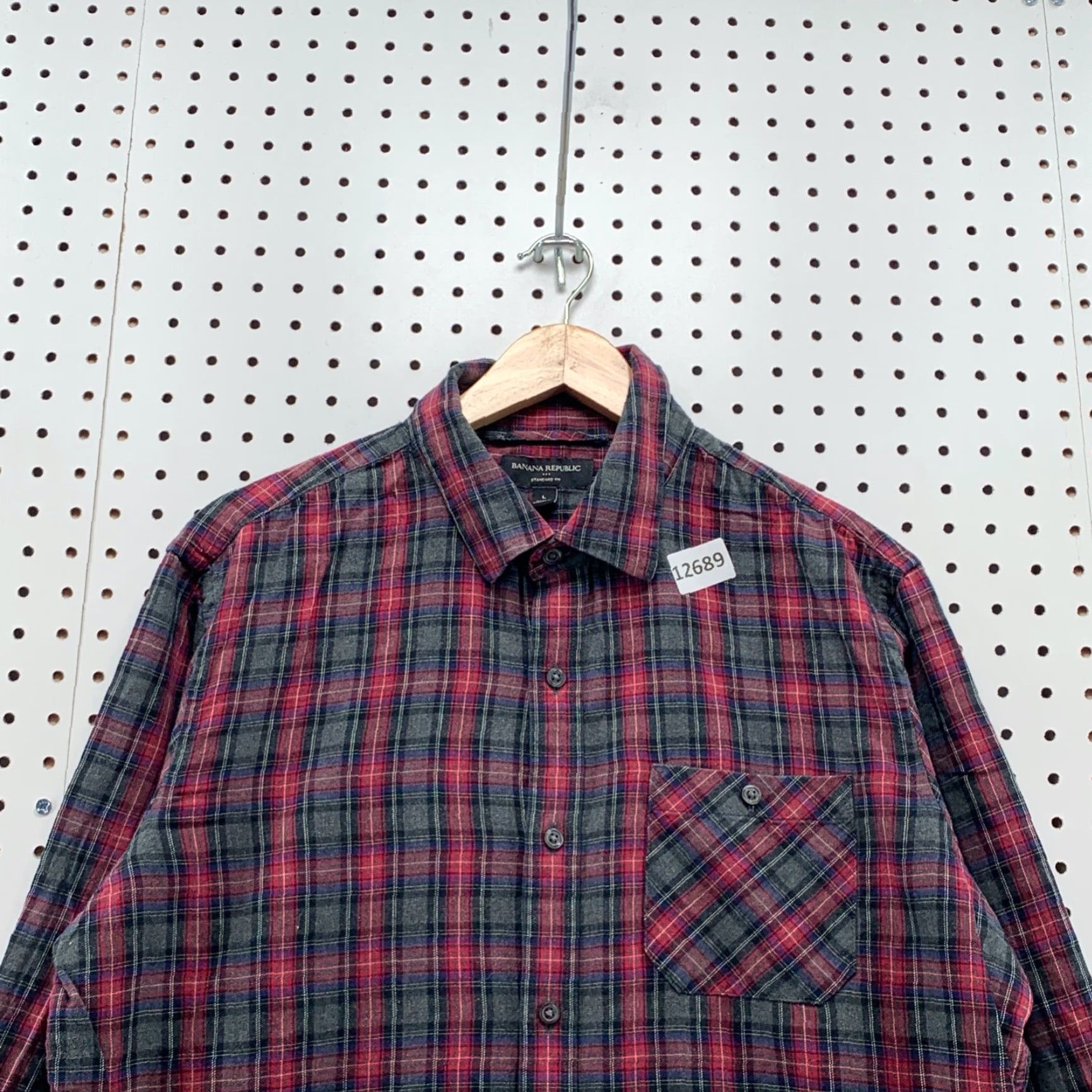 Banana Republic Banana Republic Button Down Shirt Men Size Large Red Black Checker Long Sleeve Shirt Mens Size US L / EU 52-54 / 3 - 7 Thumbnail