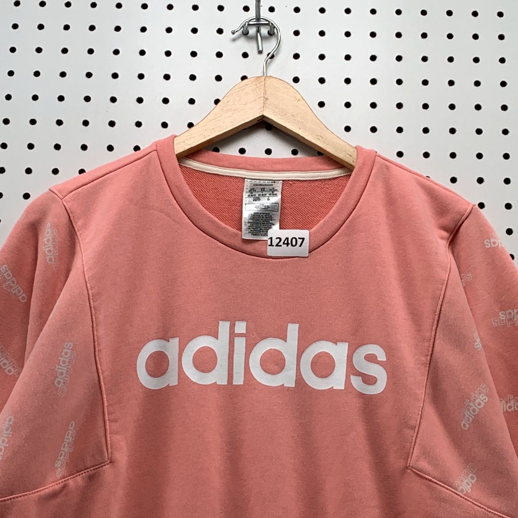 Adidas Adidas Sweater Womens Extra Small Oversized Pink Sweatshirt Graphic Long Sleeve Size XS / US 0-2 / IT 36-38 - 2 Thumbnail