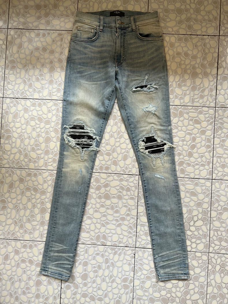 Amiri Amiri 17ss OG Cashew Flower Mx1 Stitched Blue Jeans 2501-Ne Size US 29 - 1 Thumbnail