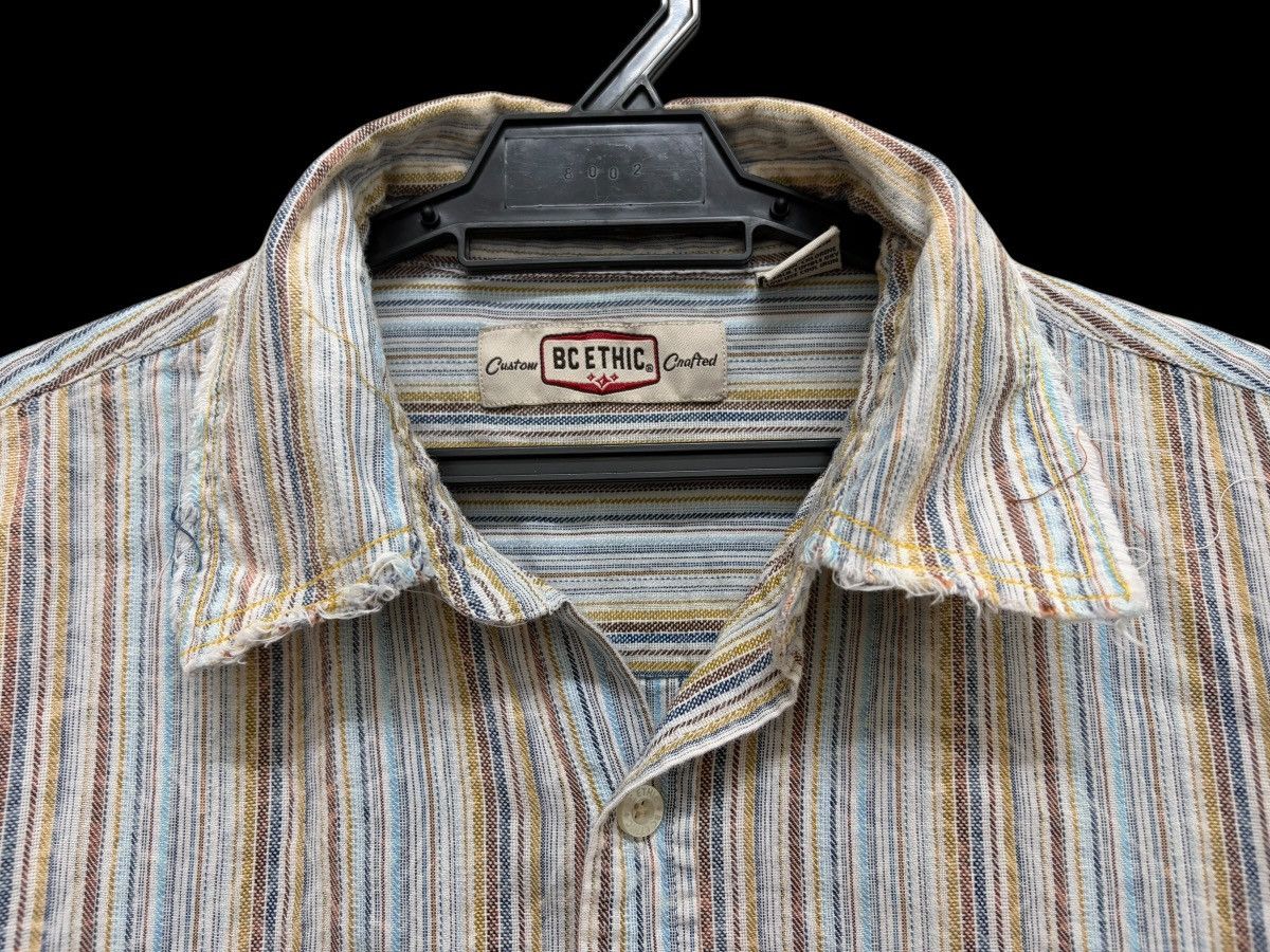 Bc Ethic Y2K BC ETHIC RAW EDGE DISTRESS GRUNGE STYLE VERTICAL STRIPED Size US L / EU 52-54 / 3 - 5 Thumbnail