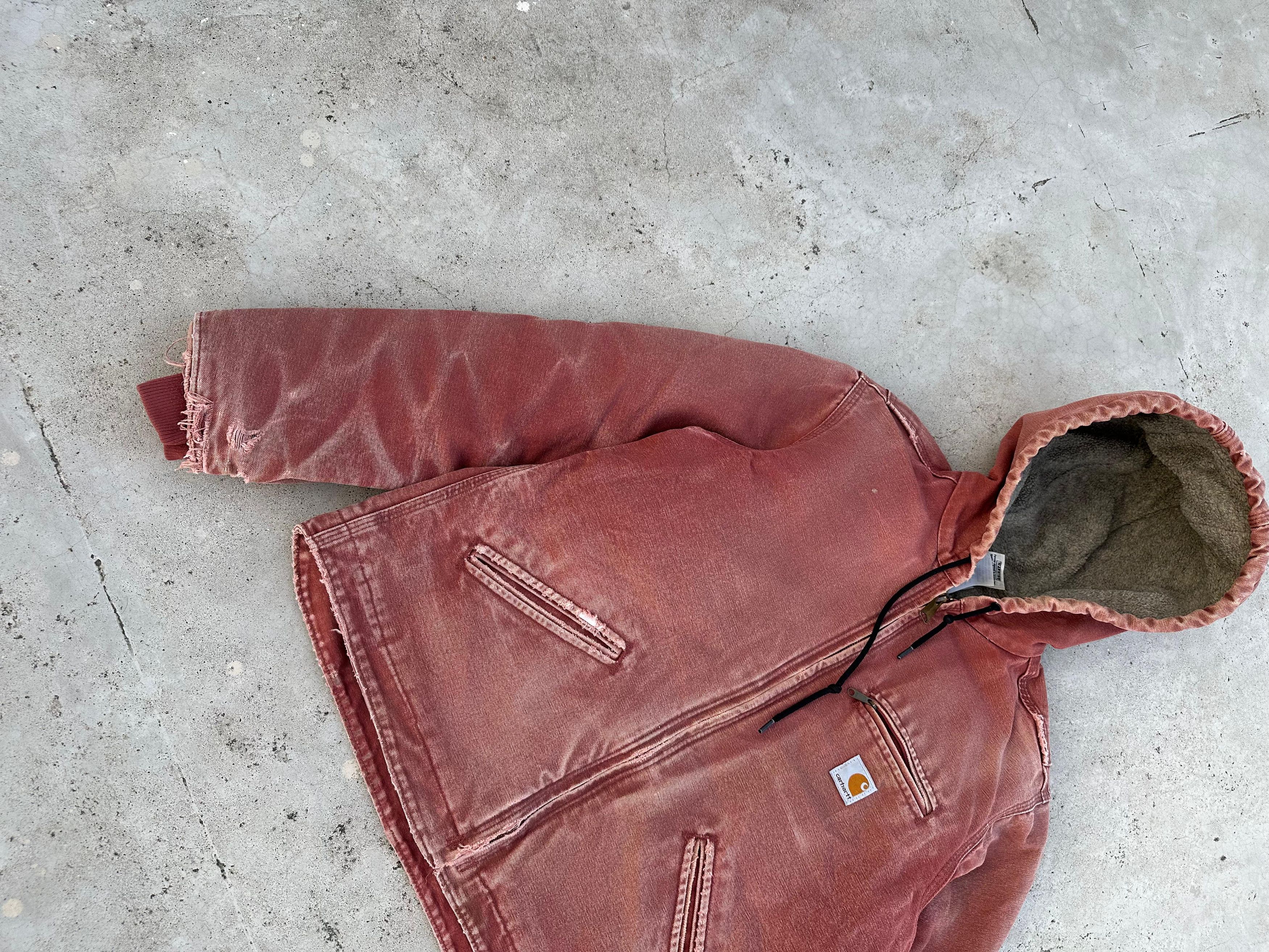 Carhartt Faded pink Vintage Y2K Carhartt Hooded Jacket WJ141 VRS Size US M / EU 48-50 / 2 - 4 Thumbnail