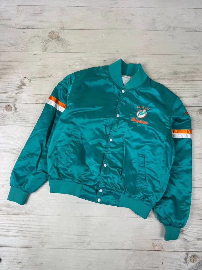 NFL Vintage Miami Dolphins NFL 90s Jacket Nylon Bomber Size US XL / EU 56 / 4 - 1 Thumbnail