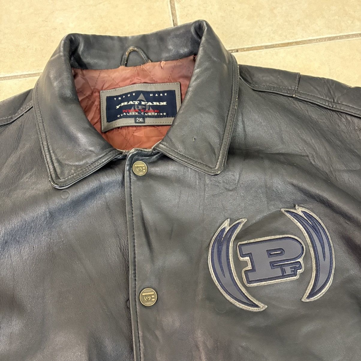 Phat Farm Phat Farm Vintage Y2K Leather Jacket Size 2XL Size US XXL / EU 58 / 5 - 3 Thumbnail