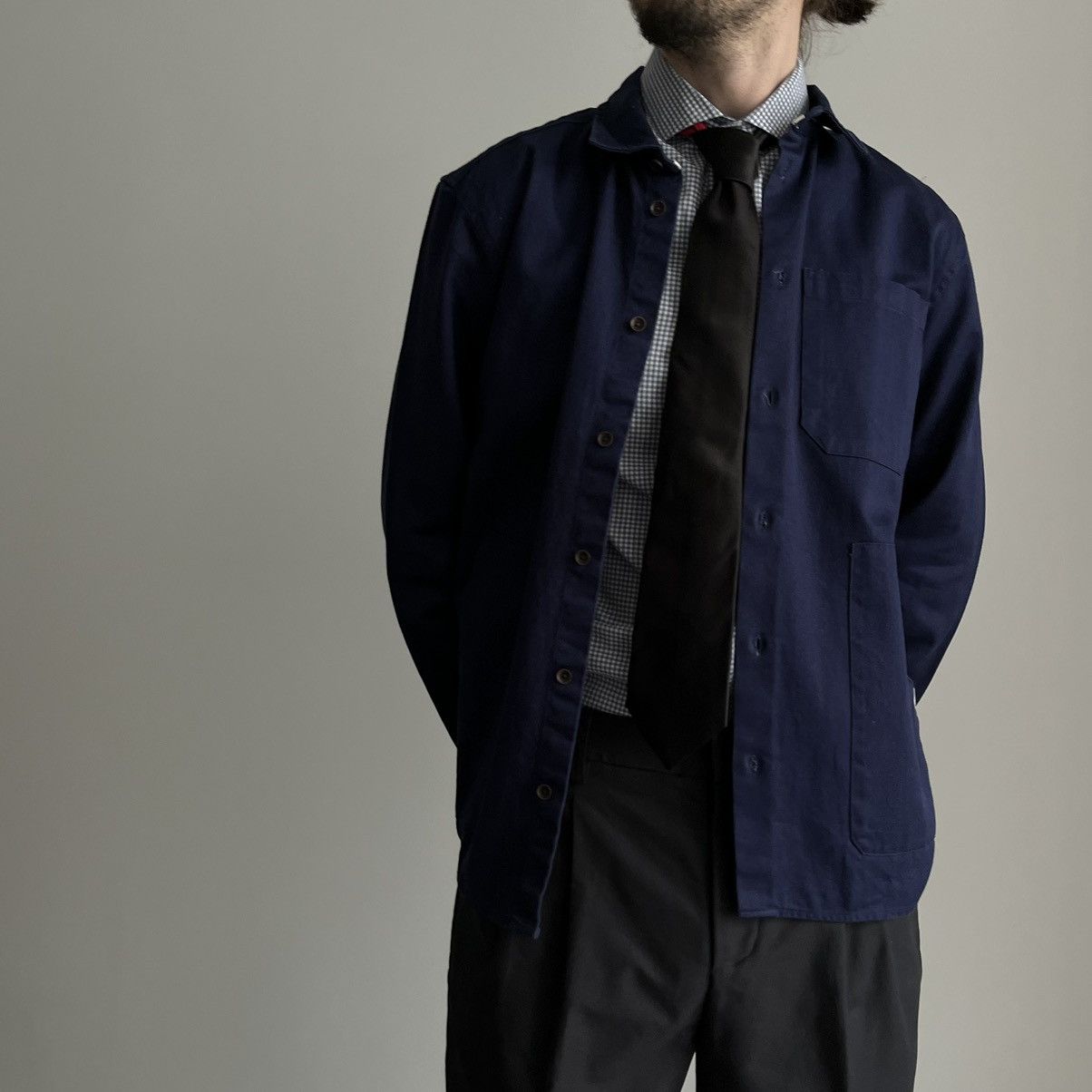 French workwear jacket chore coat blue blouse de travail