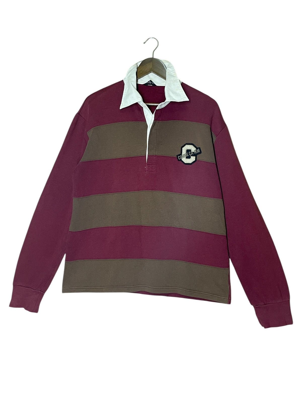 Japanese Brand Comme Ca Ism Stripe Polo Rugby Shirts Size US M / EU 48-50 / 2 - 1 Thumbnail