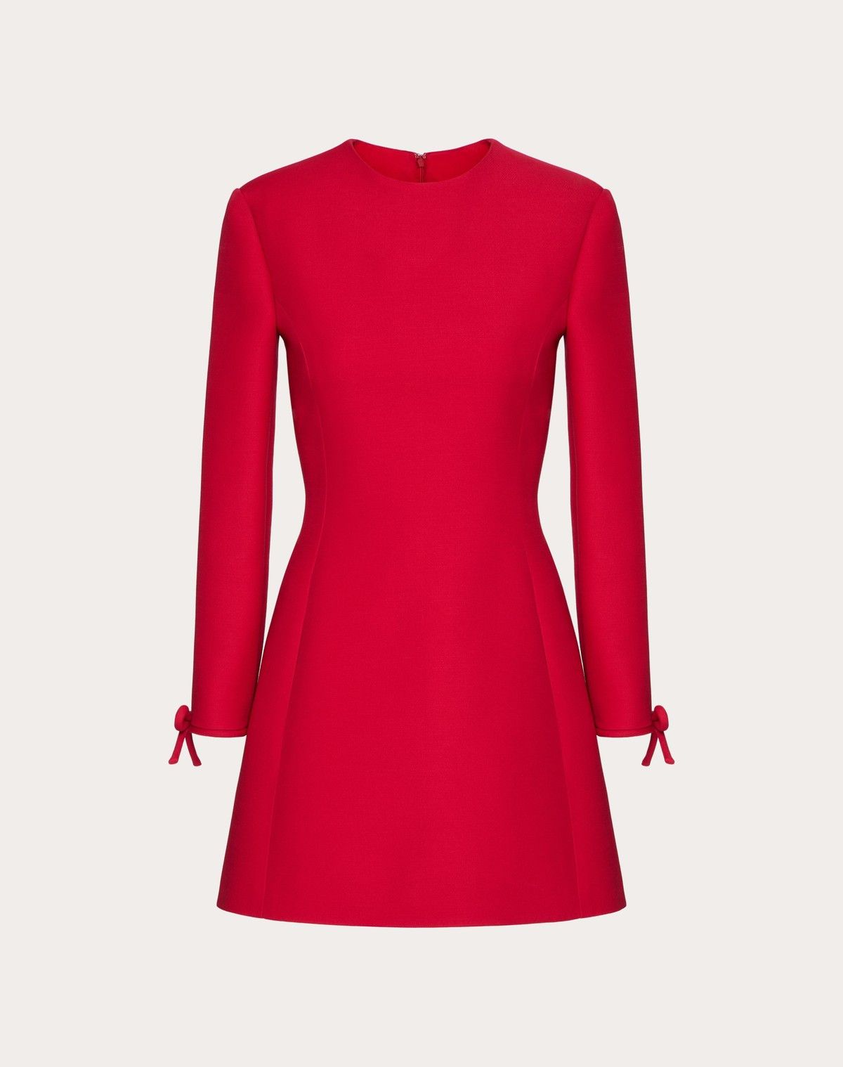 Valentino o1s1wg110525 Crepe Couture Short Dress in Red Size XL / US 12-14 / IT 48-50 - 1 Thumbnail