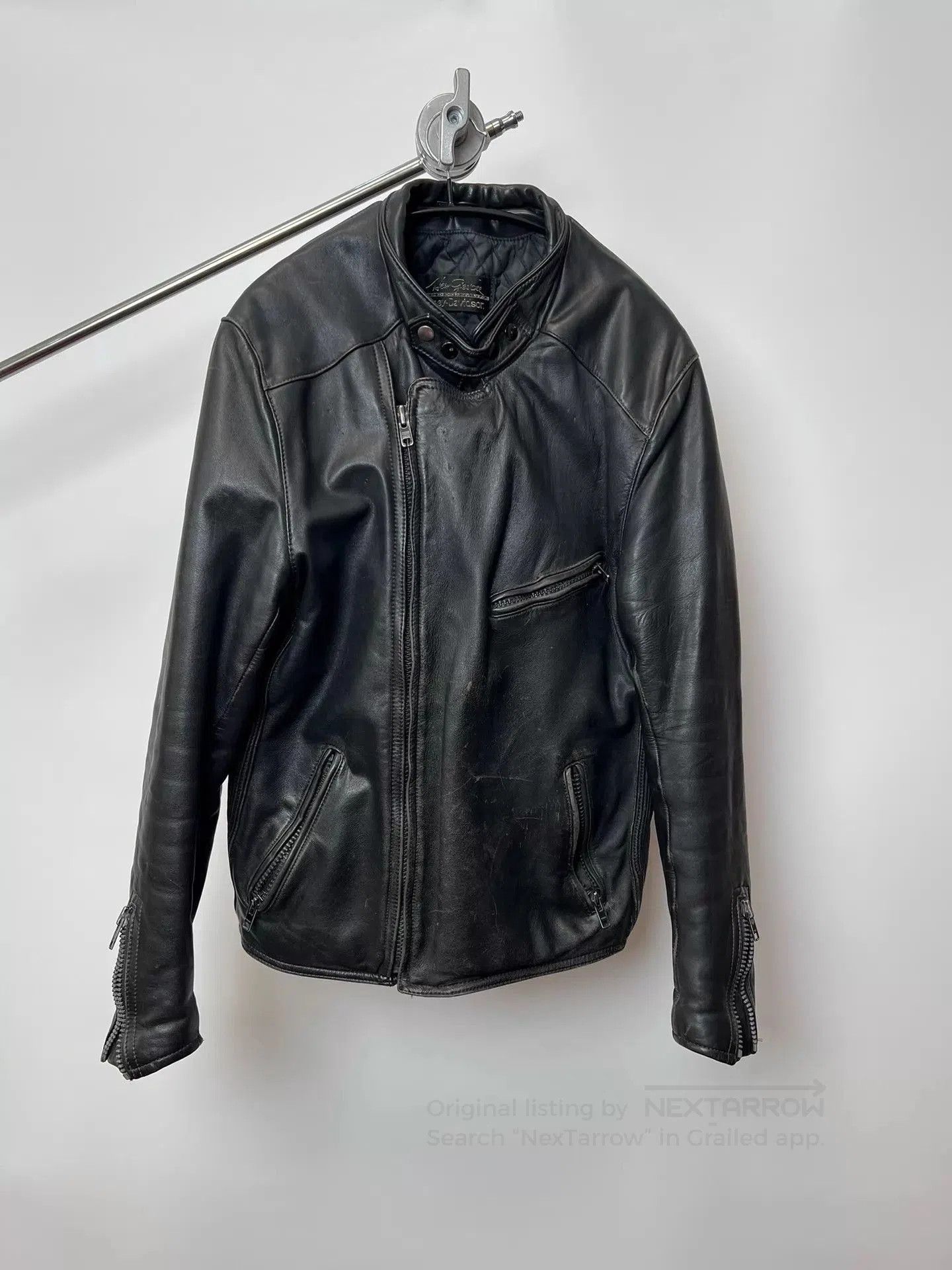 Harley Davidson Black Leather Jacket with Zip Pockets - Size L. Size US L / EU 52-54 / 3 - 1 Thumbnail