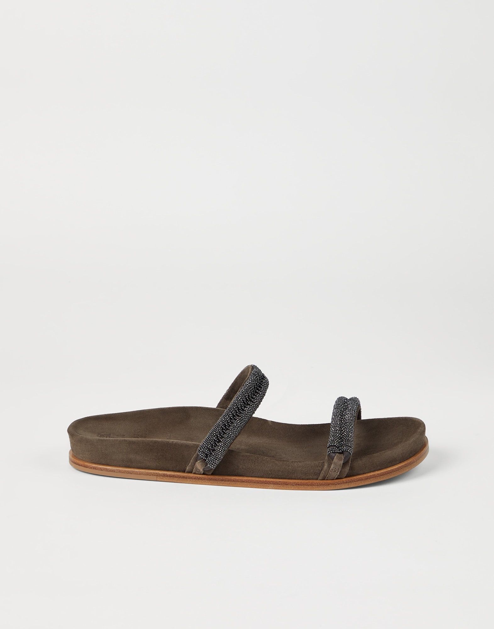 Brunello Cucinelli o1w1db10825 Slippers in Medium Brown Size US 6 / IT 36 - 3 Thumbnail