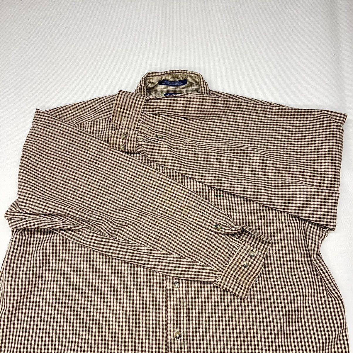 Tommy Hilfiger × Vintage Vintage Tommy Hilfiger Shirt Brown Tan Plaid Collared Button Size US XL / EU 56 / 4 - 7 Thumbnail