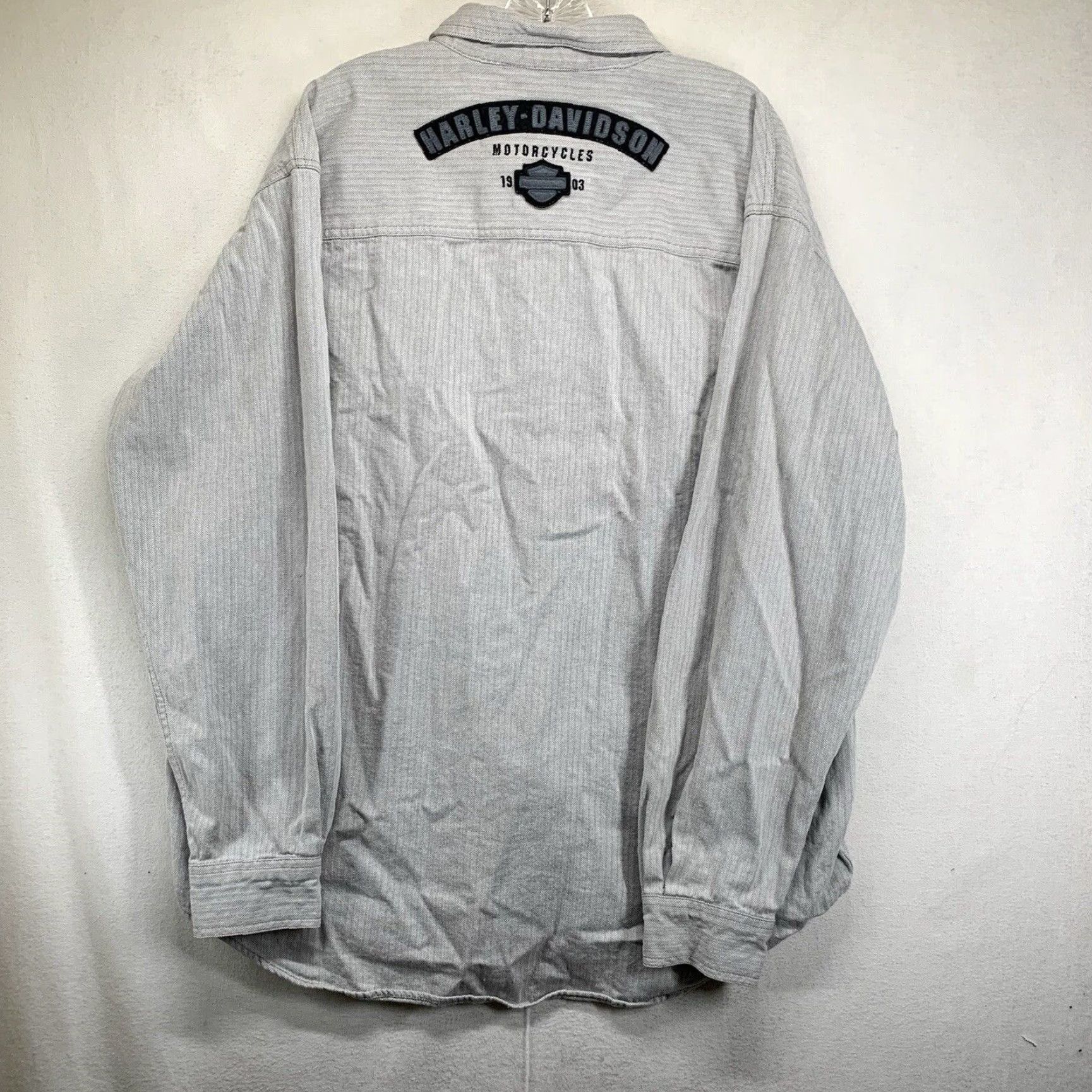 Harley Davidson VINTAGE Harley-Davidson Men’s XL Button-Up Shirt Casual Biker Motorcycle Short Sleeve Gray Cotton Size US XL / EU 56 / 4 - 4 Thumbnail