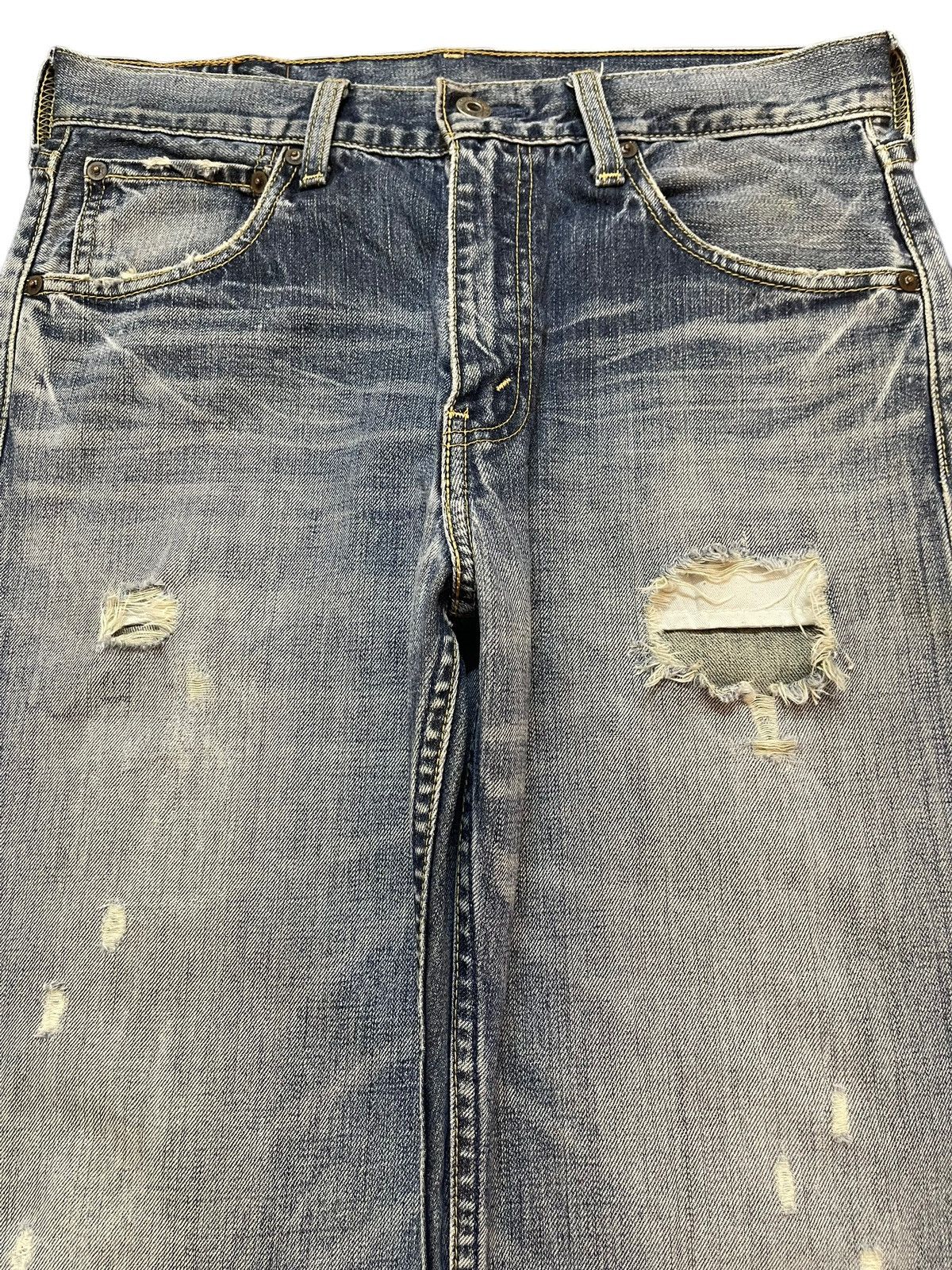 Levi's Vintage 90s Levis 503 Blue Faded Wash Distressed Baggy Jeans Size US 31 - 3 Thumbnail