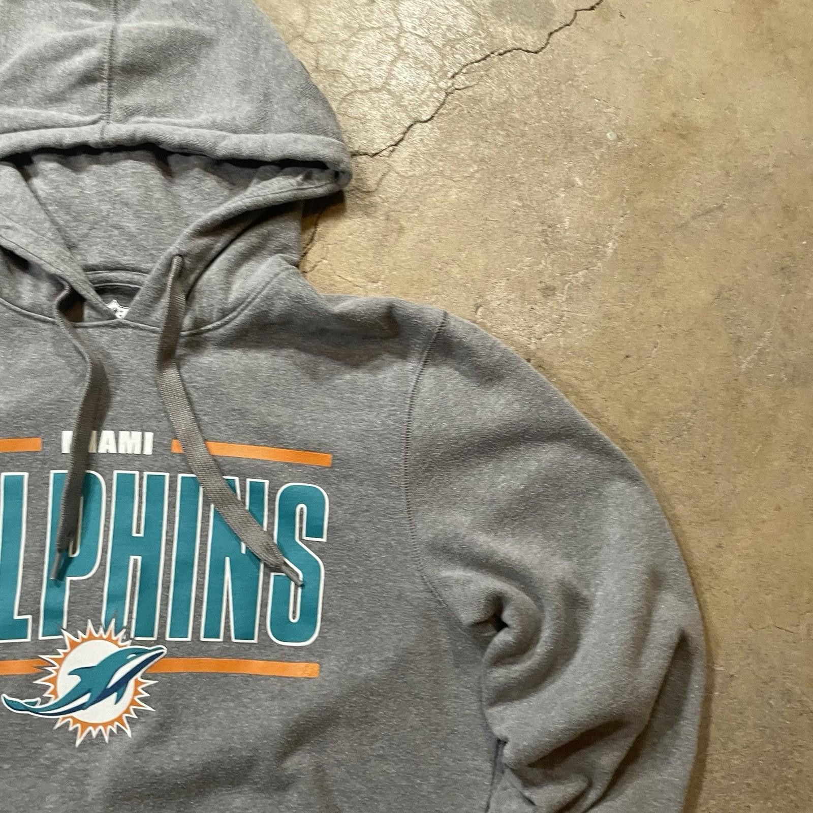 Other Miami Dolphins Hoodie Men's Medium Gray Logo NFL Sweatshirt Size ONE SIZE - 2 Thumbnail