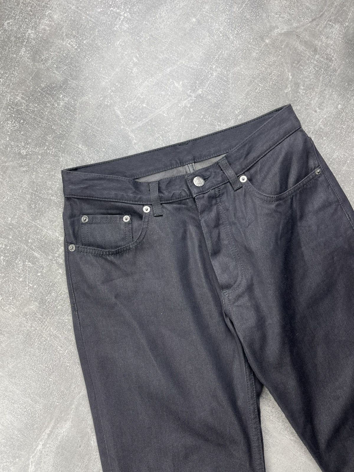 Helmut Lang Helmut Lang Archives 00s Gray Raw Silk Denim Straight Jeans Size US 28 / EU 44 - 8 Thumbnail