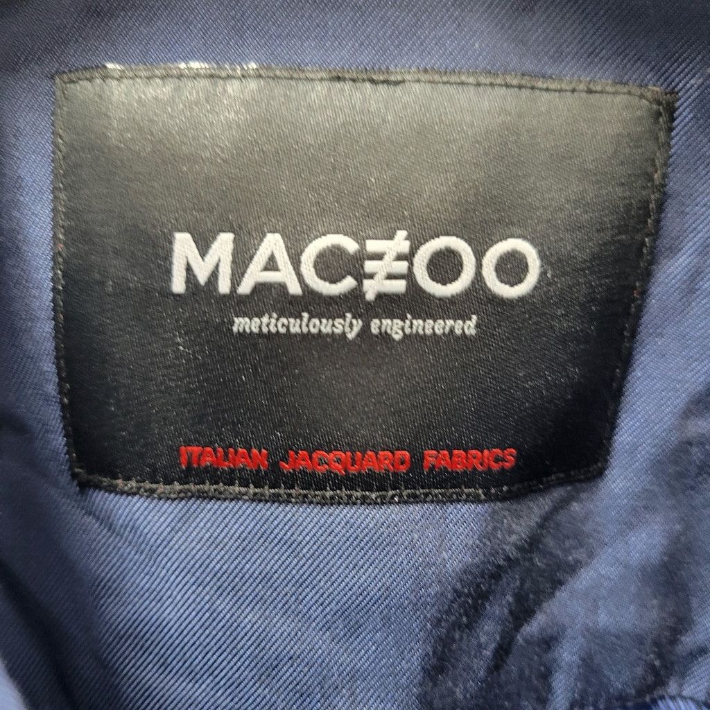 Maceoo MACEOO Italian Jacquard Fabric Blue Collared Long-Sleeves Me Size US XXL / EU 58 / 5 - 7 Thumbnail