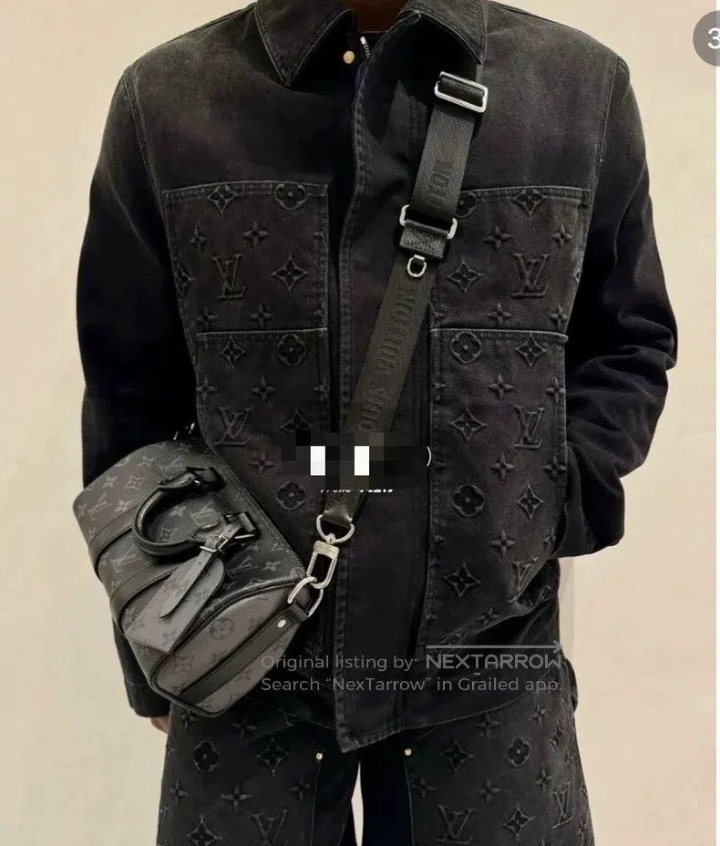 Louis Vuitton 24 Washed and Worn Black Denim Jackets