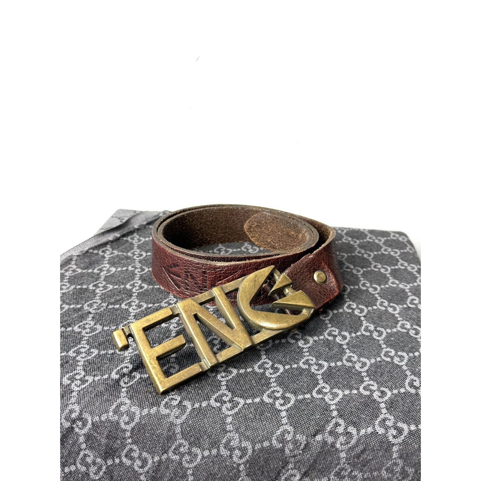 Sixty Vtg Energie Sixty Metal Leather Belt Y2K If Six Was Nine Size ONE SIZE - 1 Thumbnail