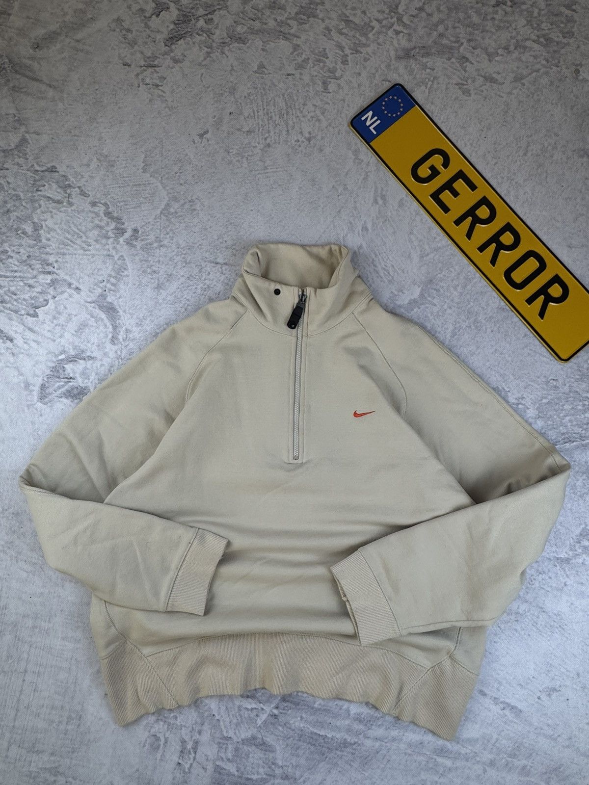 Nike × Vintage NIKE 1/3 ZIP VINTAGE CENTER LOGO OVERSIZE BOXY SWEATSHIRT Size US XL / EU 56 / 4 - 3 Thumbnail